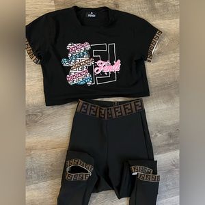 Leggings u pulovel set / black color / Fendi / xs
